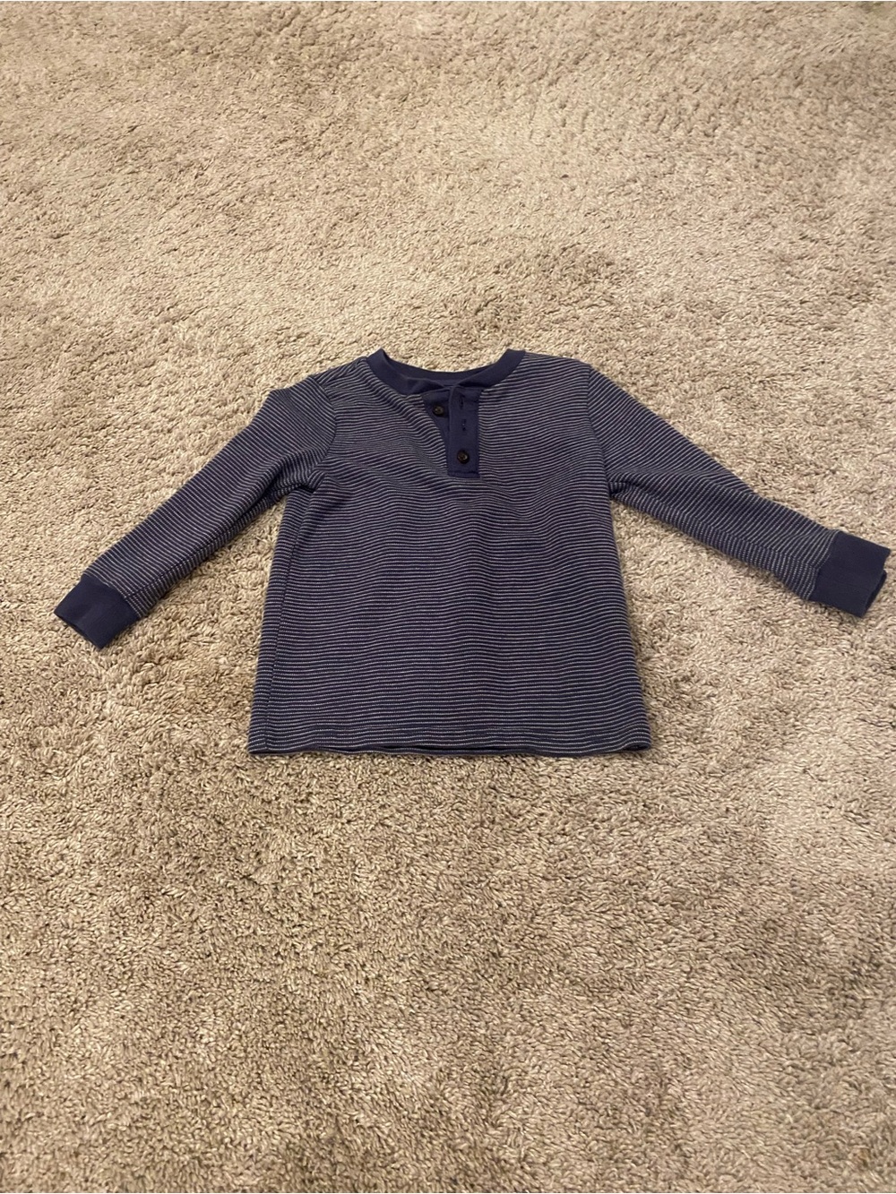 Cat & Jack Navy and White Stripe Long-Sleeve Henley